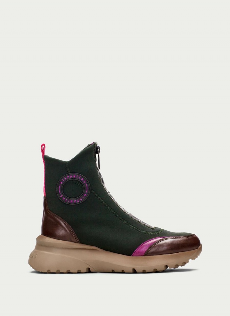 Botine Sport Dama Hispanitas Polinesia Maro Verzi | QFZ3332PQ